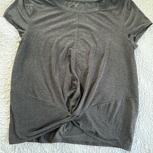 Apt. 9 Gray Tie Front Short Sleeve T-Shirt
